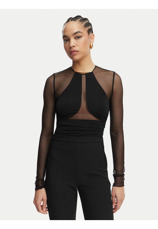 Elisabetta Franchi Body BO-030-62E2-V300 Czarny Slim Fit. Kolor: czarny. Materiał: syntetyk
