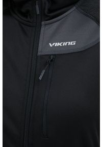 Viking bluza sportowa Yosemite kolor czarny z kapturem gładka. Typ kołnierza: kaptur. Kolor: czarny. Materiał: polar, skóra, materiał. Wzór: gładki. Styl: sportowy #4