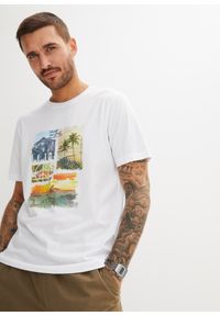 bonprix - T-shirt z fotodrukiem. Kolor: biały