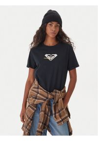 Roxy T-Shirt Oceanregular ERJZT06078 Czarny Regular Fit. Kolor: czarny. Materiał: bawełna