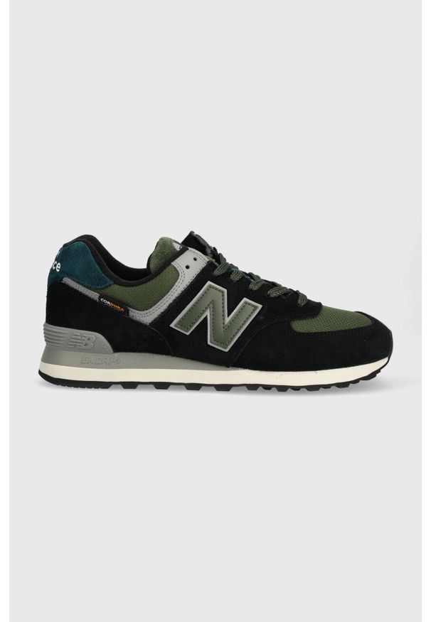 New Balance sneakersy U574KBG kolor czarny. Nosek buta: okrągły. Zapięcie: sznurówki. Kolor: czarny. Materiał: guma. Model: New Balance 574