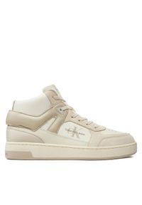 Calvin Klein Jeans Sneakersy Basket Cup Mid Laceup Lth Ml Mtr YM0YM00995 Beżowy. Kolor: beżowy #1