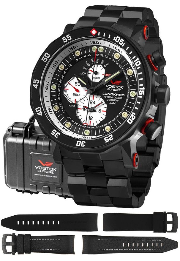 Zegarek męski Vostok Europe YM86-620C635B czarny. Kolor: czarny