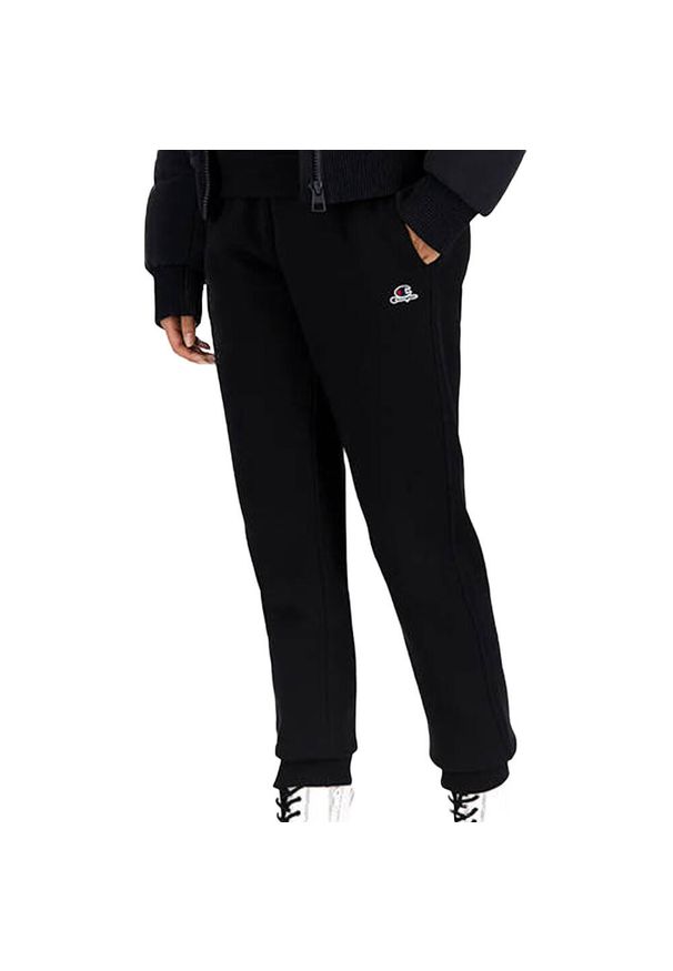 Spodnie treningowe damskie Champion Rib Cuff Pants. Kolor: czarny. Materiał: dresówka