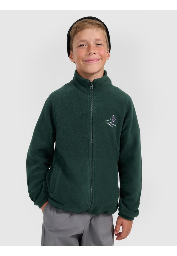 4f - 4F Polar regular ze stójką chłopięcy - zielony 146 (10-11 lat). Typ kołnierza: kołnierzyk stójkowy. Kolor: zielony. Materiał: polar. Sezon: lato
