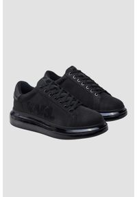 Karl Lagerfeld - KARL LAGERFELD Czarne sneakersy KAPRI KUSHION Deco Line Lo Lace. Kolor: czarny