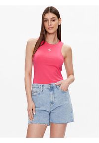 Top Calvin Klein Jeans. Kolor: różowy. Materiał: bawełna #1