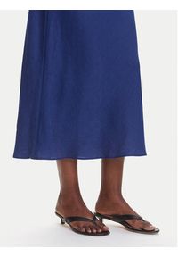 Marella Spódnica midi Desio 2515101032 Niebieski Regular Fit. Kolor: niebieski. Materiał: len #3