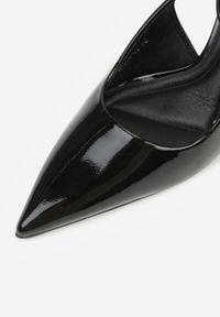 Renee - Czarne Sandały Lakierowane Vices na Szpilce Typu Slingback Dolenita. Okazja: na co dzień, na spacer. Zapięcie: sprzączka. Kolor: czarny. Materiał: lakier. Sezon: lato. Obcas: na szpilce. Styl: klasyczny, casual #6