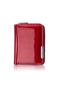 PAOLO PERUZZI - Portfel damski skórzany mini czerwony skóra naturalna lakierowana SP-18-RD. Kolor: czerwony. Materiał: skóra #1