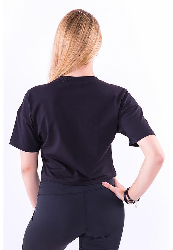 2SkIN - Koszulka treningowa na fitness damska 2skin POWER BLACK. Kolor: czarny. Materiał: poliester, bawełna. Wzór: napisy. Sport: fitness