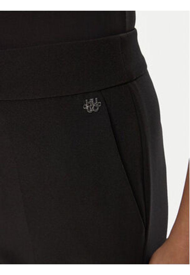 Hugo - HUGO Spodnie materiałowe Hagonia-1 50539991 Czarny Slim Fit. Kolor: czarny. Materiał: syntetyk