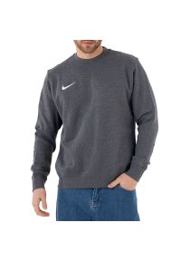 Bluza Nike Park 20 Fleece Crew CW6902-071 - szara. Typ kołnierza: kaptur. Kolor: szary. Materiał: materiał, bawełna, poliester. Wzór: aplikacja. Styl: klasyczny