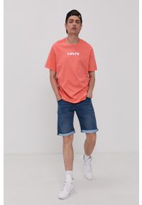 Levi's® - Levi's T-shirt męski kolor pomarańczowy z nadrukiem. Okazja: na spotkanie biznesowe, na co dzień. Kolor: pomarańczowy. Materiał: dzianina. Wzór: nadruk. Styl: biznesowy, casual #2