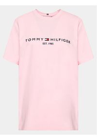 Tommy Hilfiger Curve T-Shirt WW0WW29738 Różowy Regular Fit. Kolor: różowy. Materiał: bawełna