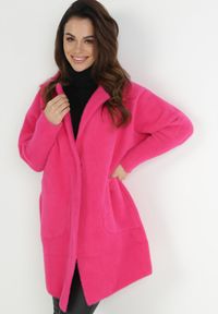 Born2be - Fuksjowy Płaszcz z Bawełną Oversize Klepheia. Okazja: na co dzień. Kolor: różowy. Materiał: bawełna. Wzór: jednolity. Styl: casual #1