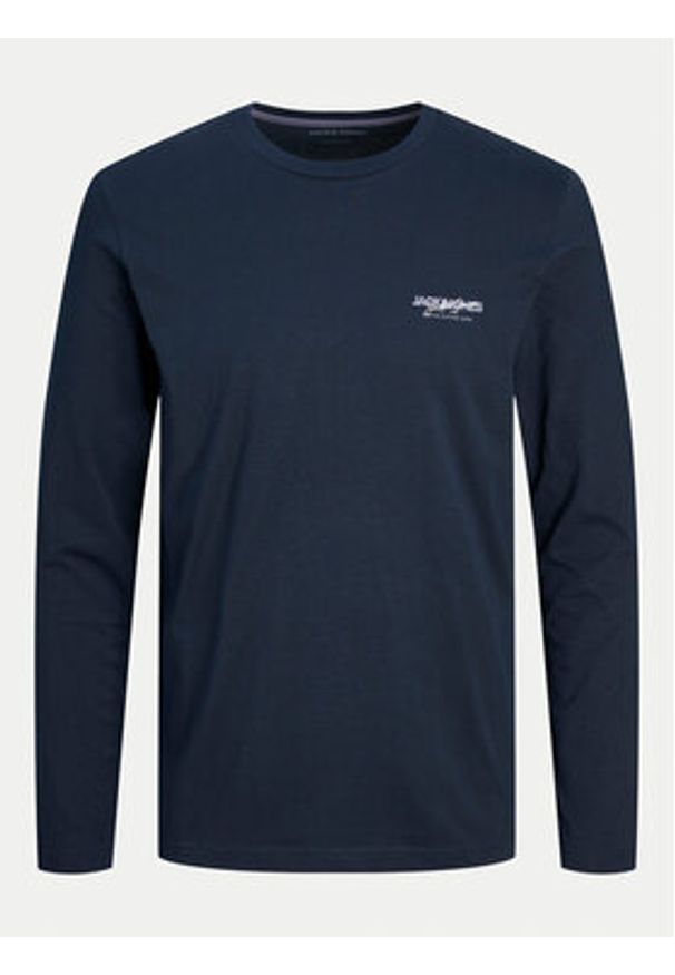 Jack & Jones - Jack&Jones Longsleeve Alvis 12259735 Granatowy Standard Fit. Kolor: niebieski. Materiał: bawełna. Długość rękawa: długi rękaw