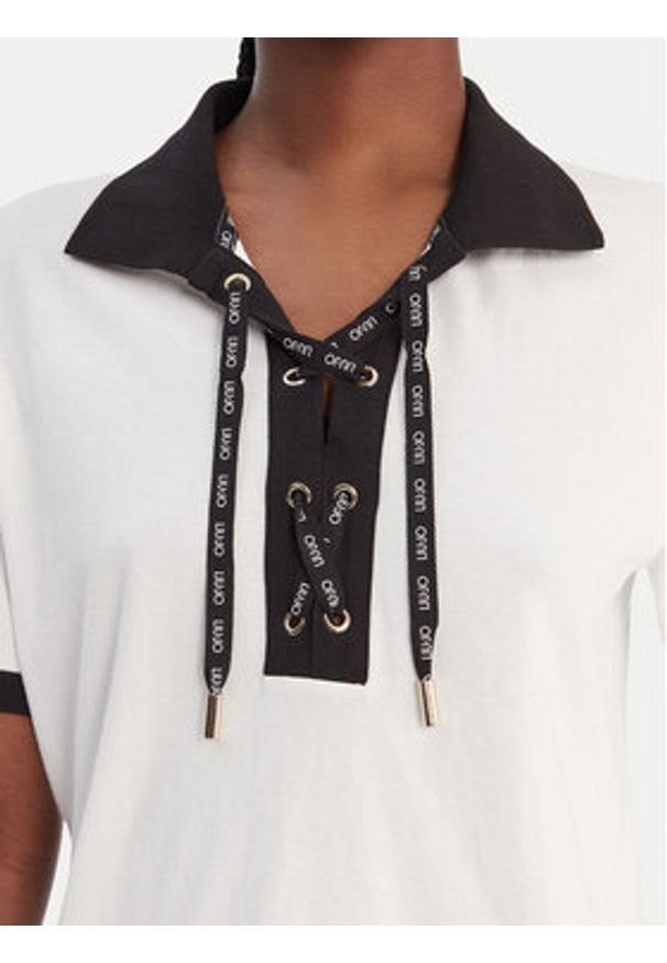 Liu Jo Sport T-Shirt TA6176 JS003 Écru Regular Fit. Materiał: bawełna. Styl: sportowy