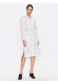 Calvin Klein Sukienka koszulowa K20K205509 Biały Regular Fit. Kolor: biały. Materiał: wiskoza. Typ sukienki: koszulowe