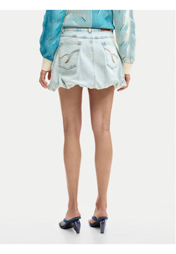 Desigual Spódnica jeansowa Fal Globo 26SWFD01 Niebieski Regular Fit. Kolor: niebieski. Materiał: bawełna