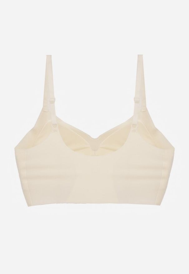 Renee - Jasnobeżowy Elastyczny Biustonosz Bezszwowy Bez Fiszbin Edaelia. Kolor: beżowy. Materiał: tkanina, jeans