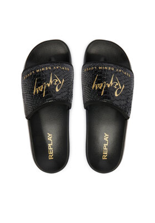 Replay - REPLAY Klapki GWF1H .000.C0036S Czarny. Kolor: czarny. Materiał: syntetyk
