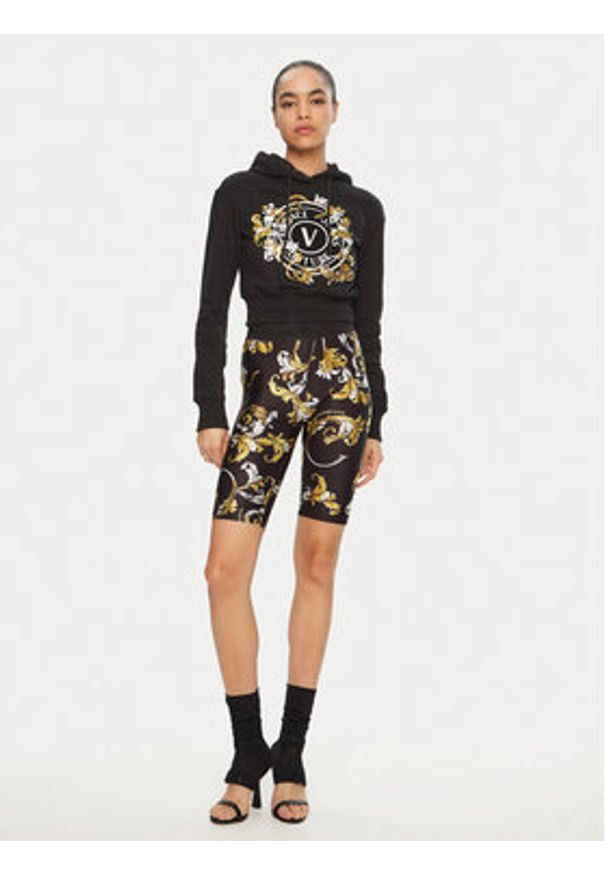 Versace Jeans Couture Bluza 78HAIC01 Czarny Regular Fit. Typ kołnierza: kołnierzyk włoski. Kolor: czarny. Materiał: bawełna