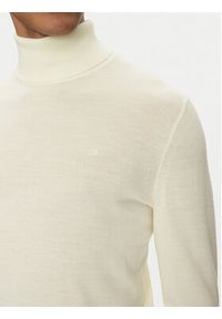 Calvin Klein Golf Superior K10K110420 Écru Slim Fit. Typ kołnierza: golf. Materiał: wełna #4