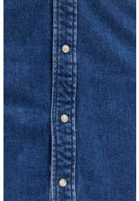 Pepe Jeans Sukienka jeansowa mini prosta. Kolor: niebieski. Materiał: tkanina. Długość rękawa: długi rękaw. Wzór: gładki. Typ sukienki: proste. Długość: mini #6