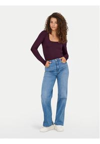 only - ONLY Bluzka Lea 15302647 Fioletowy Slim Fit. Kolor: fioletowy. Materiał: syntetyk