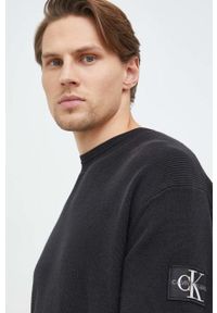 Calvin Klein Jeans sweter bawełniany męski kolor czarny lekki. Kolor: czarny. Materiał: bawełna. Długość rękawa: długi rękaw. Długość: długie #2