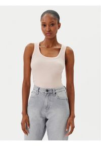 BOSS Top C_Ematite 50504245 Różowy Slim Fit. Kolor: różowy. Materiał: bawełna #1