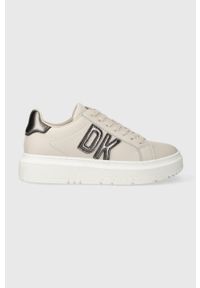DKNY - Dkny sneakersy Marian kolor beżowy K2305134. Nosek buta: okrągły. Kolor: beżowy. Materiał: guma. Obcas: na platformie #1
