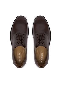 Calvin Klein Półbuty Ess Rubber Derby Lth HM0HM02056 Brązowy. Kolor: brązowy. Materiał: skóra #3