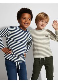 Sinsay - Bawełniana koszulka w paski 2 pack - granatowy. Kolor: niebieski. Materiał: bawełna. Wzór: paski