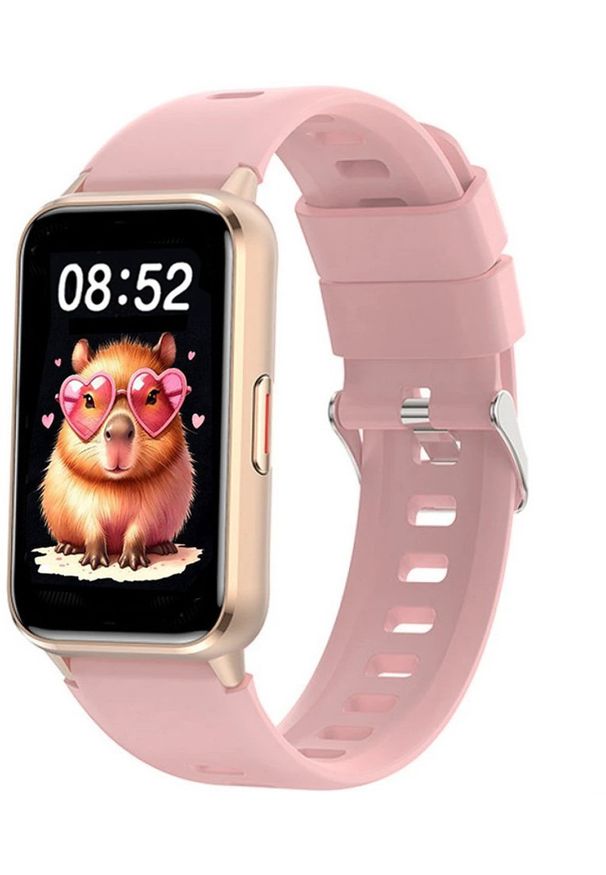 Rubicon - Zegarek dziecięcy SMARTWATCH RUBICON RNCF48 gold/pink silicone. Rodzaj zegarka: smartwatch