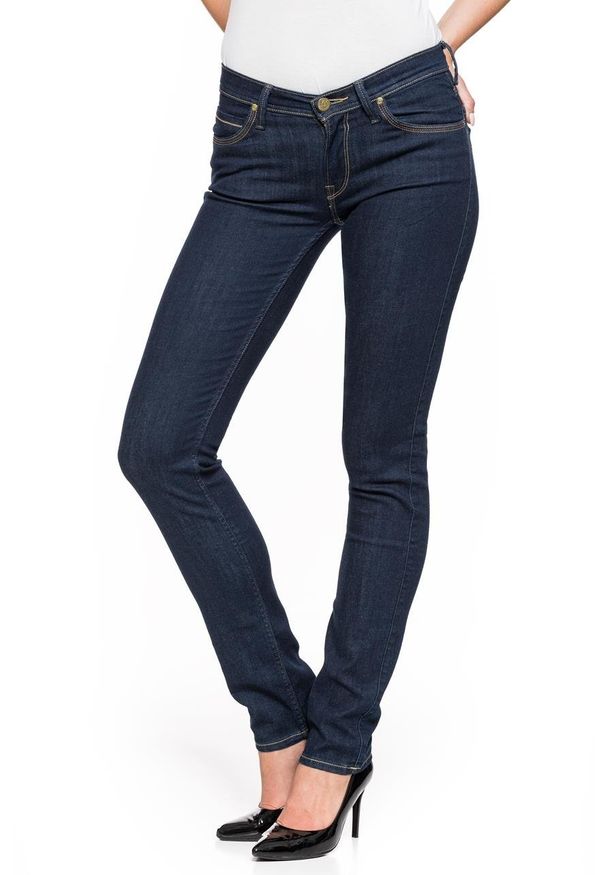 Lee - SPODNIE DAMSKIE LEE JADE SOLID BLUE L331HAKT. Wzór: jednolity