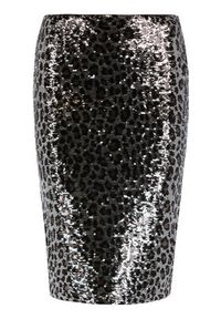 MICHAEL Michael Kors Spódnica ołówkowa Leopard Sequined MF97EZXCJE Srebrny Regular Fit. Kolor: srebrny. Materiał: syntetyk