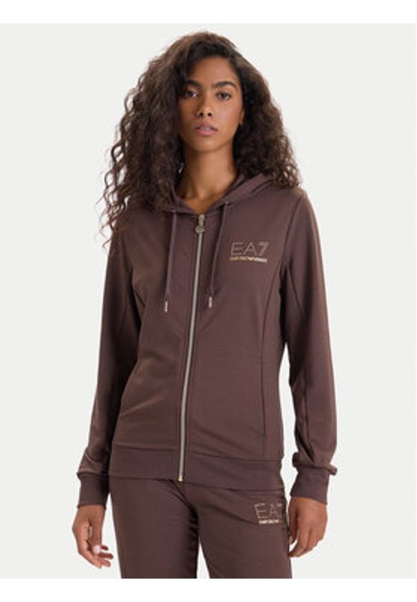 EA7 Emporio Armani Dres 8NTV51 TJ9RZ U6063 Brązowy Regular Fit. Kolor: brązowy. Materiał: syntetyk, wiskoza