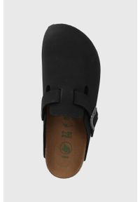 Birkenstock klapki Boston damskie kolor czarny. Nosek buta: okrągły. Kolor: czarny. Materiał: materiał, guma. Wzór: gładki #5