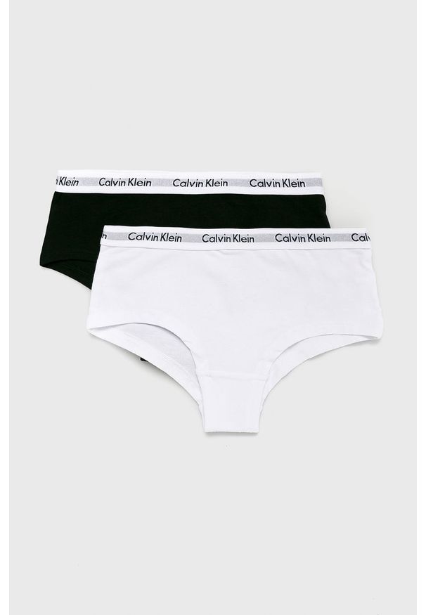 Calvin Klein Underwear - Figi dziecięce 110-176 cm (2-pack). Kolor: biały. Materiał: bawełna, dzianina, elastan. Wzór: gładki