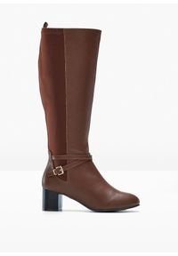 bonprix - Kozaki. Zapięcie: sprzączka. Kolor: brązowy. Szerokość cholewki: szeroka #1