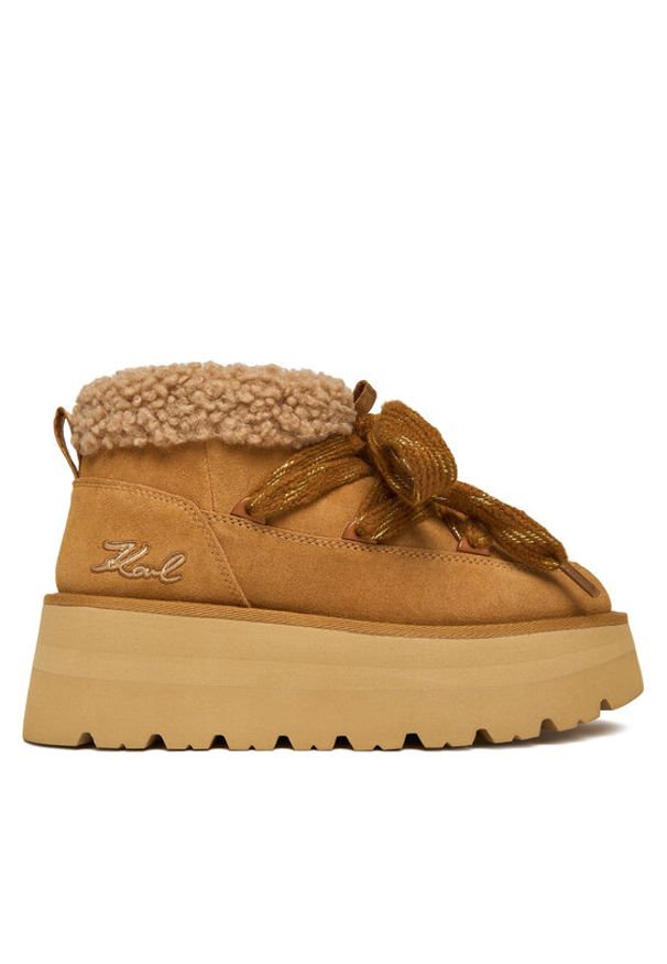 Karl Lagerfeld - KARL LAGERFELD Śniegowce KL48632 Brązowy. Kolor: brązowy. Materiał: skóra, zamsz