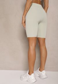 Renee - Jasnozielone Szorty Kolarki High Waist Ellisovia. Okazja: na co dzień. Stan: podwyższony. Kolor: zielony. Styl: elegancki, casual #4