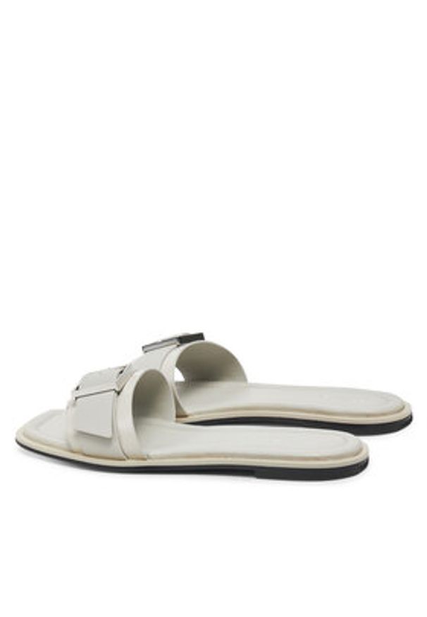 Calvin Klein Klapki Flat Slide W/Buckle - Lth HW0HW02490 Szary. Kolor: szary. Materiał: skóra