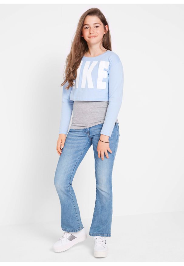 bonprix - Dżinsy ze stretchem Bootcut. Kolor: niebieski