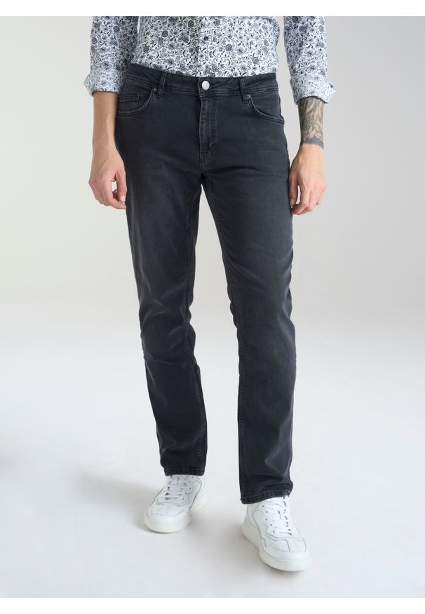 Pako Lorente - PAKO LORENTE – Szare spodnie męskie jeans. Okazja: na co dzień. Kolor: szary. Materiał: jeans. Styl: casual