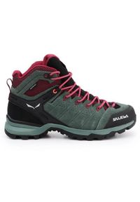 Buty trekkingowe damskie Salewa WS Alp Mate Mid WP. Wysokość cholewki: za kostkę. Zapięcie: sznurówki. Kolor: czerwony, zielony, wielokolorowy, szary. Materiał: materiał, syntetyk. Szerokość cholewki: normalna