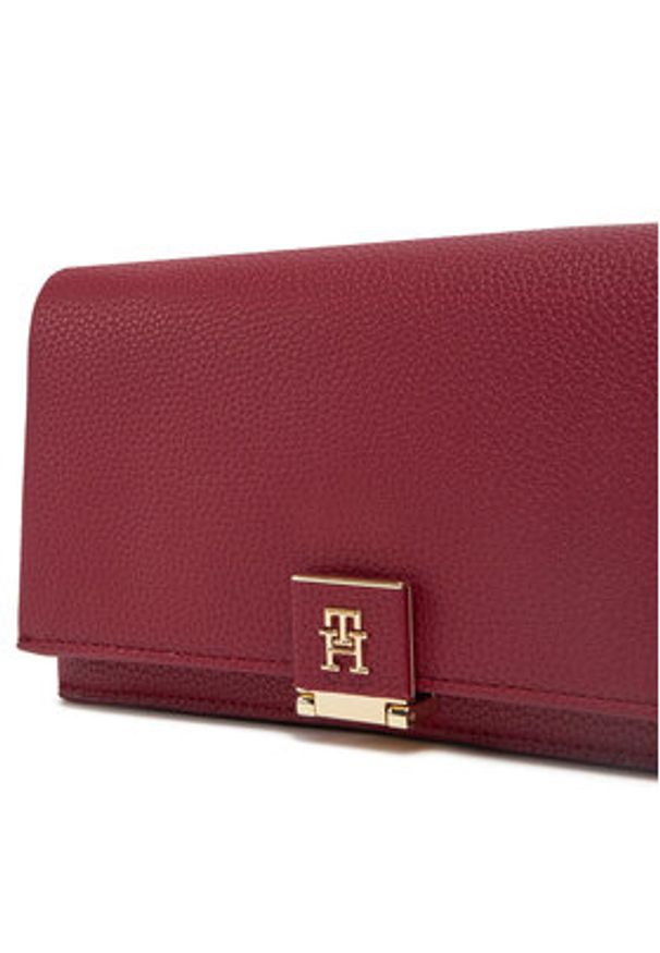 TOMMY HILFIGER - Tommy Hilfiger Torebka Th Her Flap W/Chain AW0AW17403 Czerwony. Kolor: czerwony. Materiał: skórzane