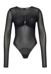 Elisabetta Franchi Body BO-016-57E2-V390 Czarny Slim Fit. Kolor: czarny. Materiał: wiskoza